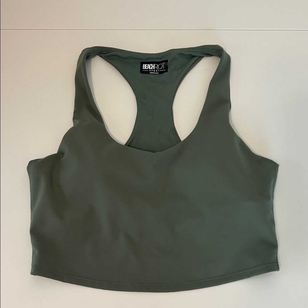 Beach Riot Olive Athletic Top